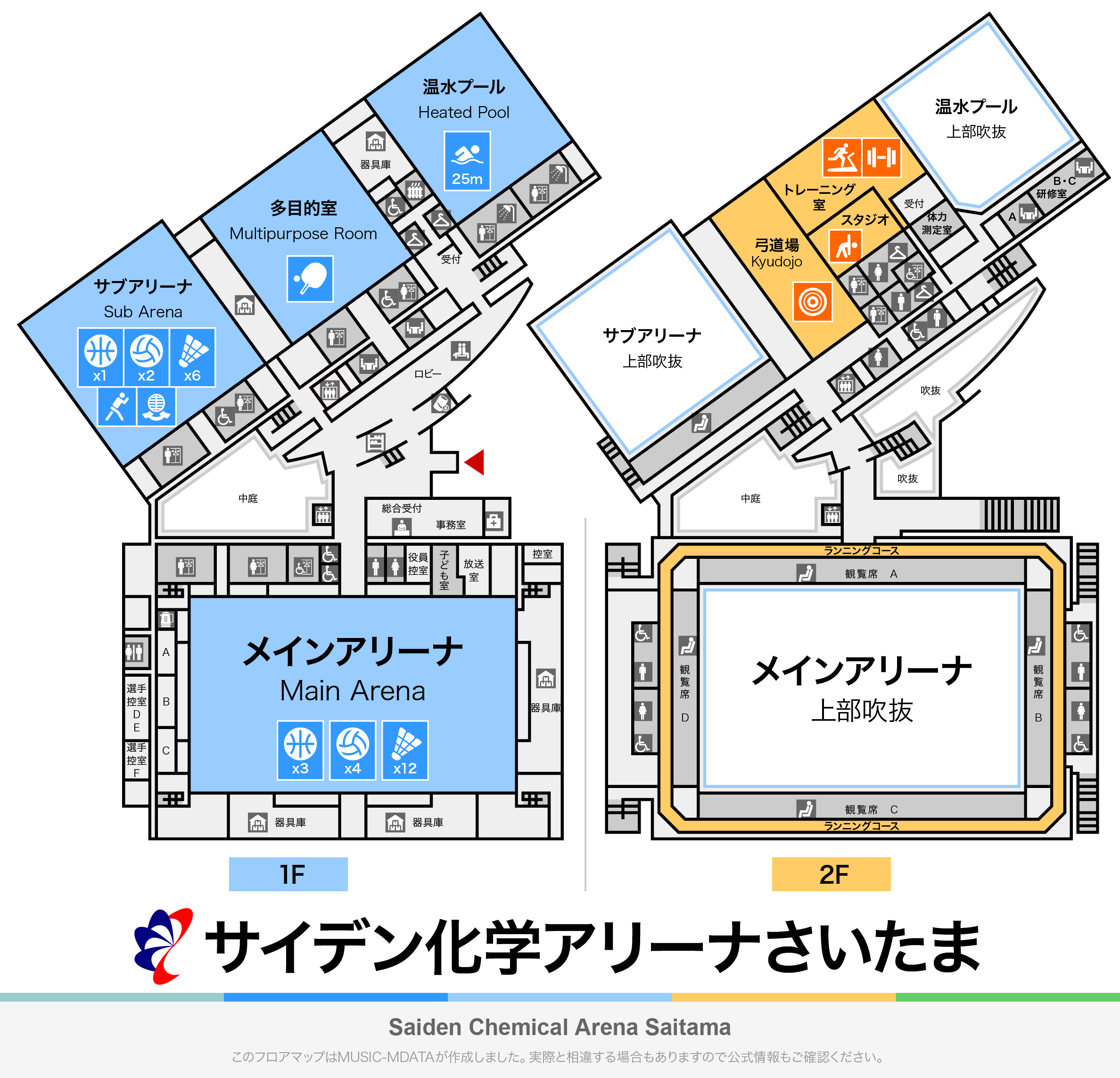 サイデン化学アリーナさいたまのフロアマップ・体育館