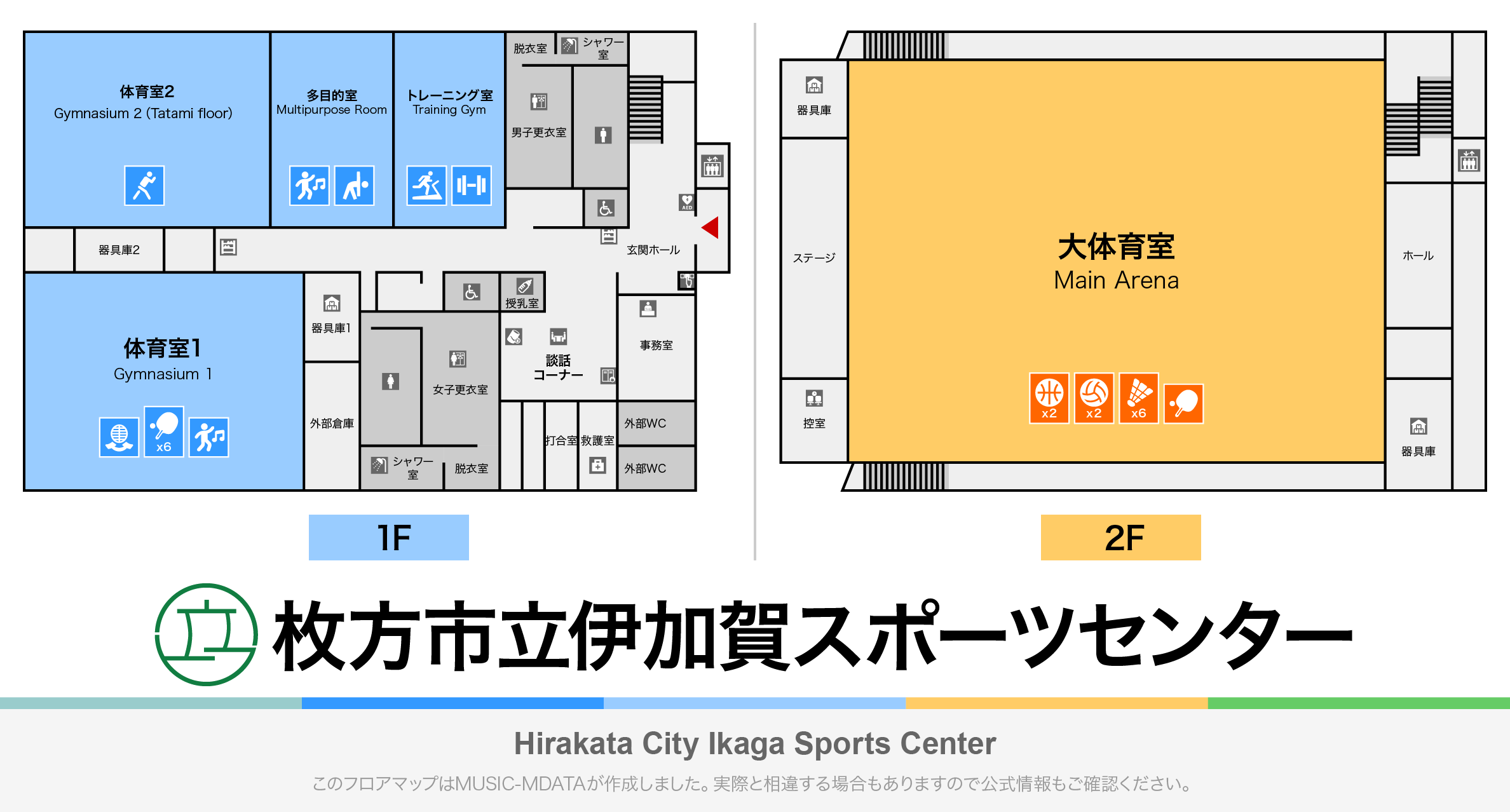 誠信建設工業伊加賀スポーツセンターのフロアマップ・体育館