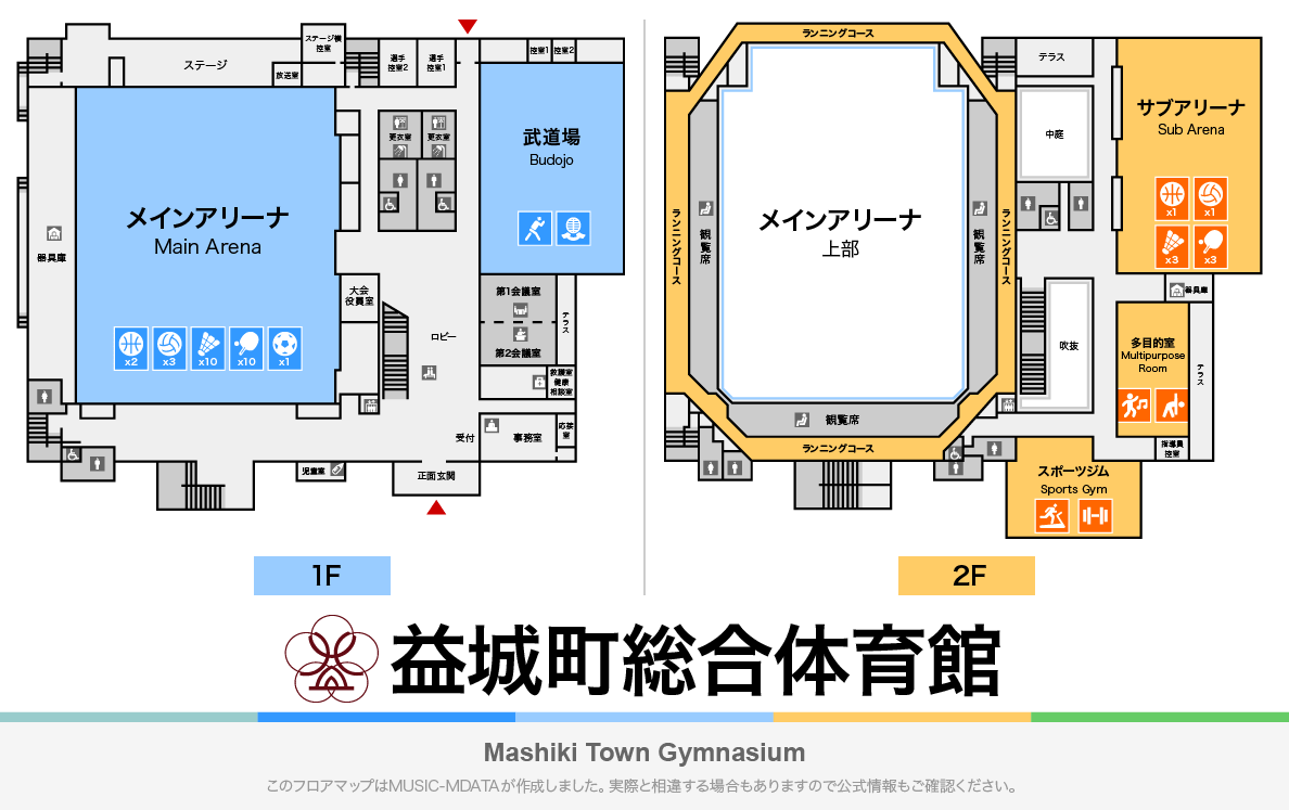 益城町総合体育館のフロアマップ・体育館