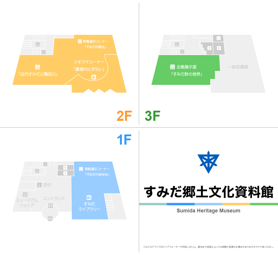 すみだ郷土文化資料館のフロアマップ・ミュージアム