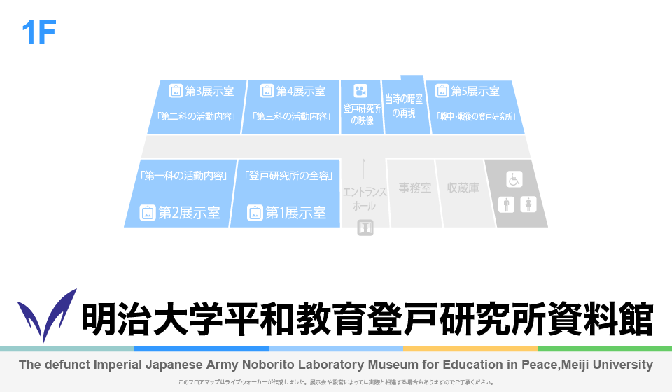 明治大学平和教育登戸研究所資料館のフロアマップ・ミュージアム