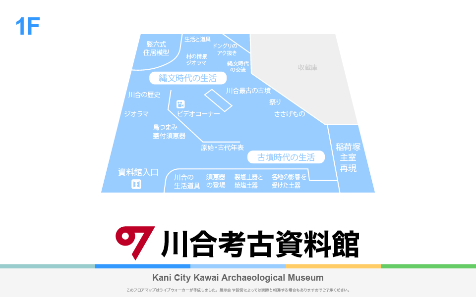 川合考古資料館のフロアマップ・ミュージアム