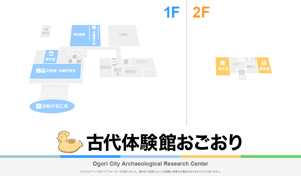 古代体験館おごおりのフロアマップ・ミュージアム
