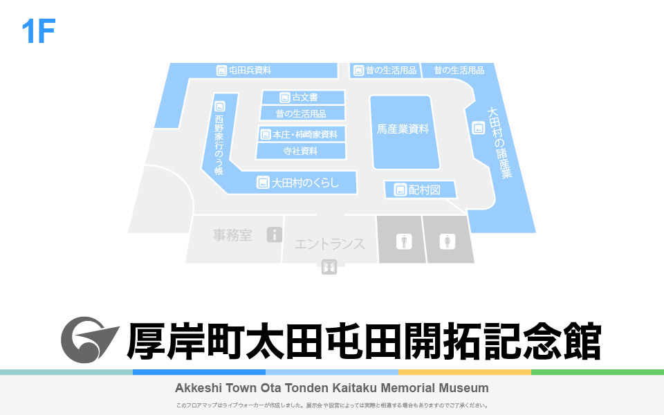 厚岸町太田屯田開拓記念館のフロアマップ・ミュージアム