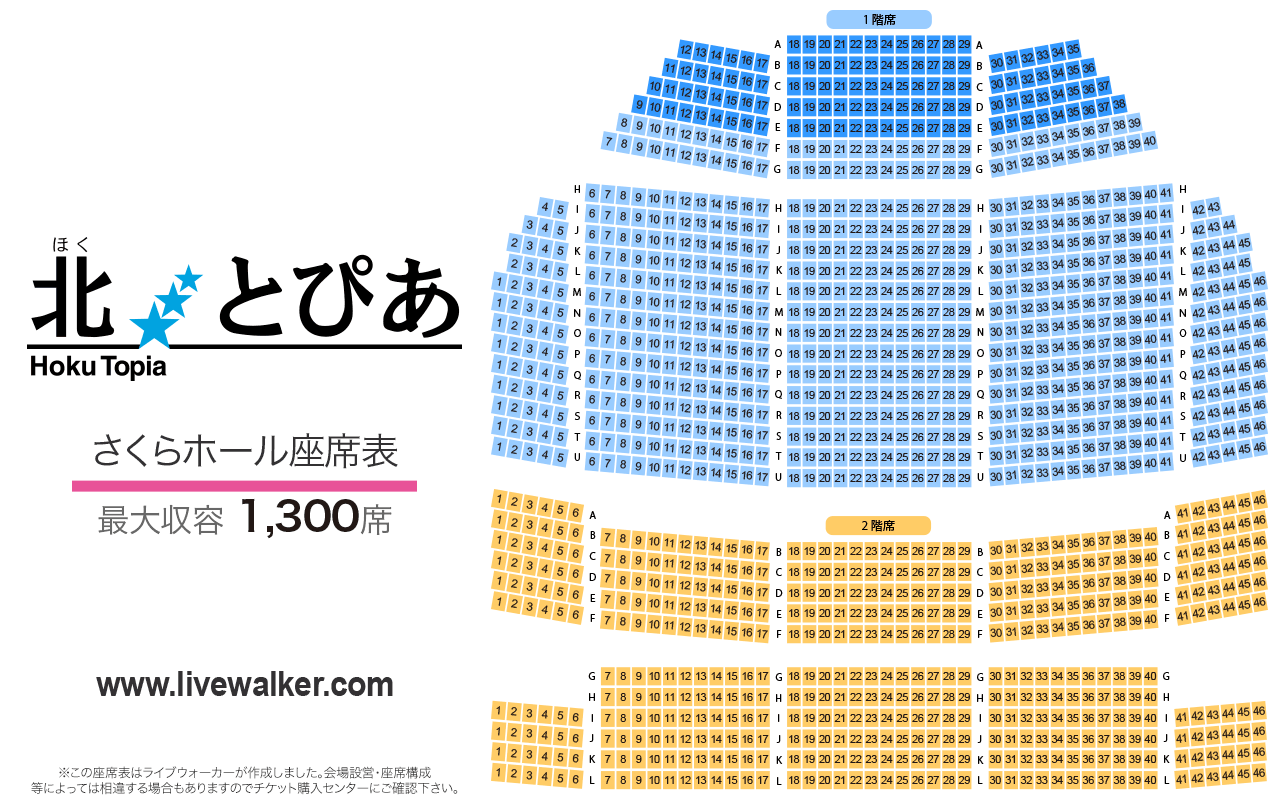 北とぴあさくらホールの座席表