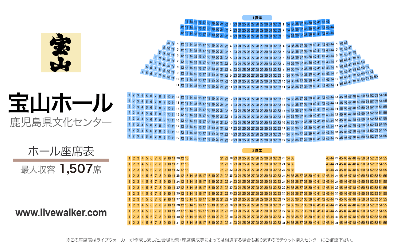 宝山ホールホールの座席表