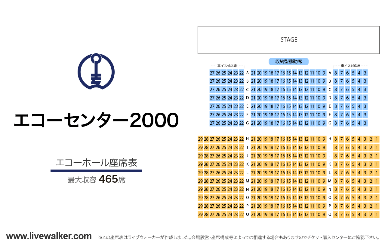 エコーセンター2000 エコーホールエコーホールの座席表