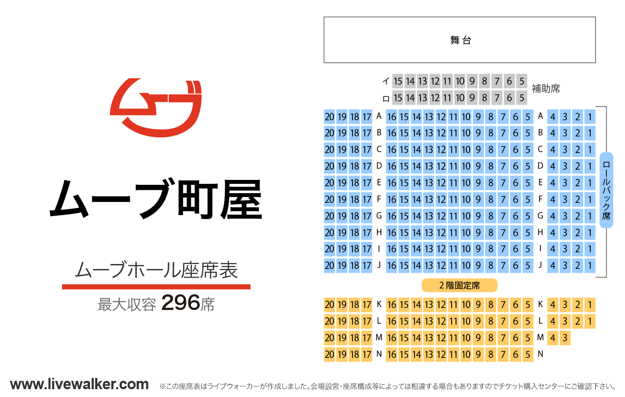 ムーブ町屋ムーブホールの座席表