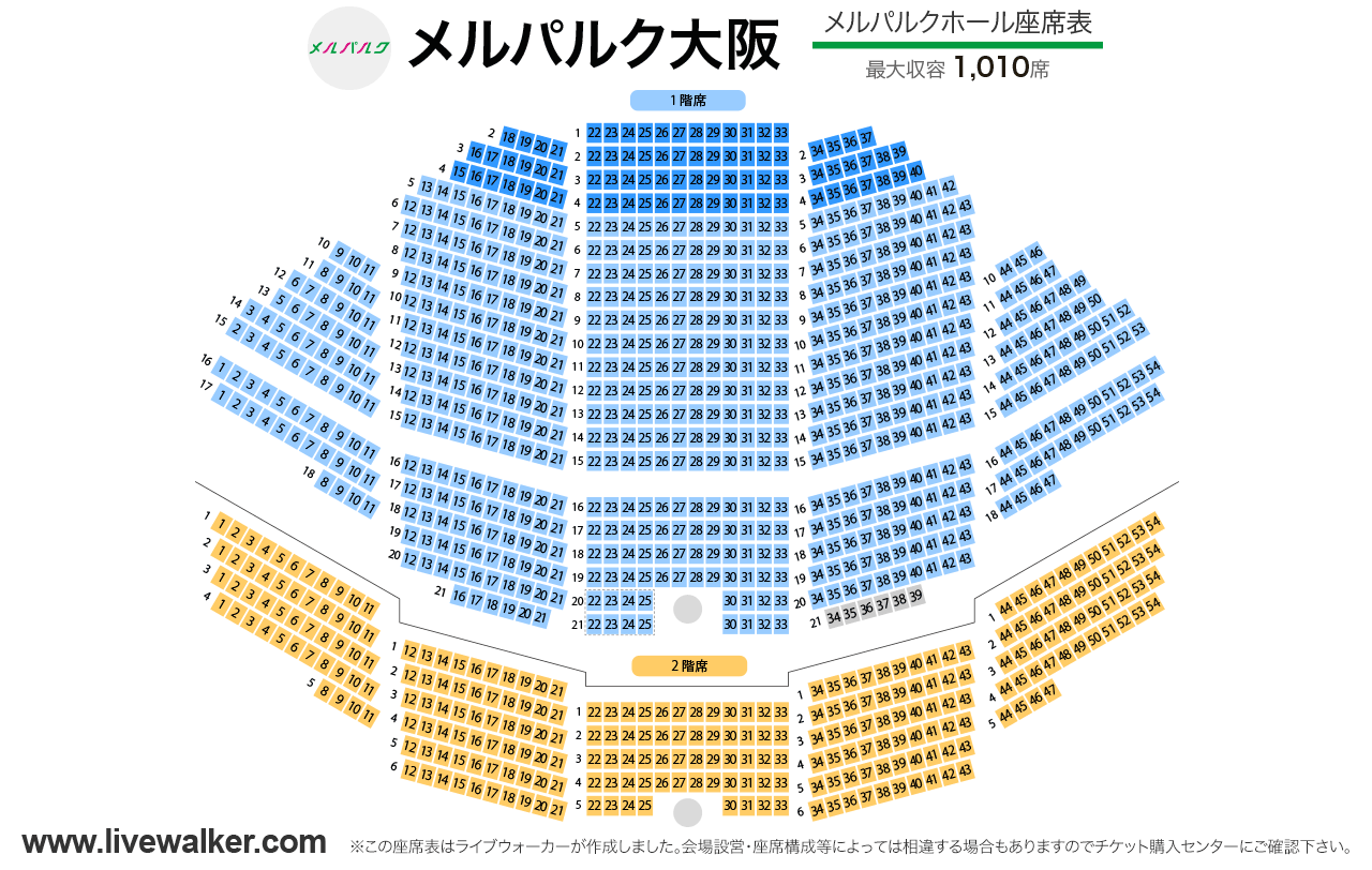 メルパルク大阪ホールメルパルクホールの座席表