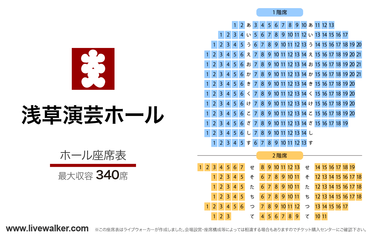 浅草演芸ホールホールの座席表