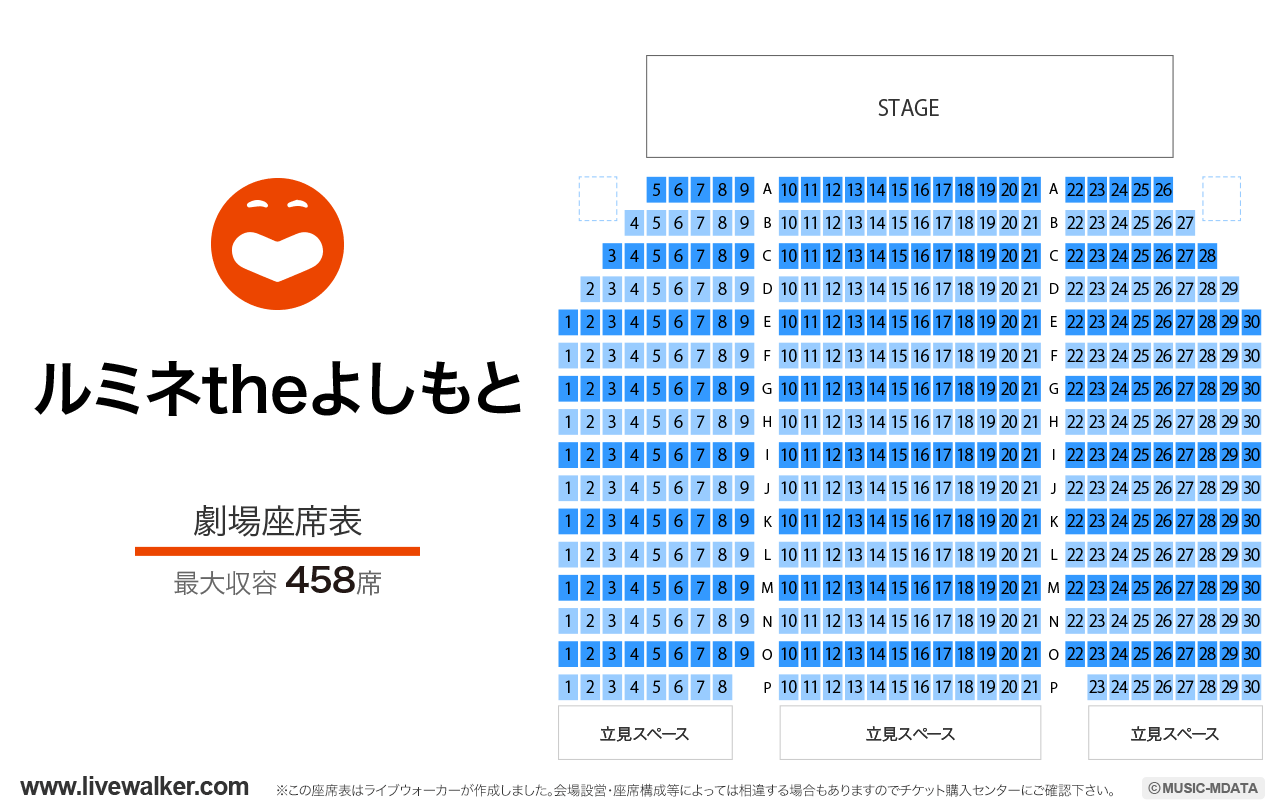 ルミネtheよしもと劇場の座席表