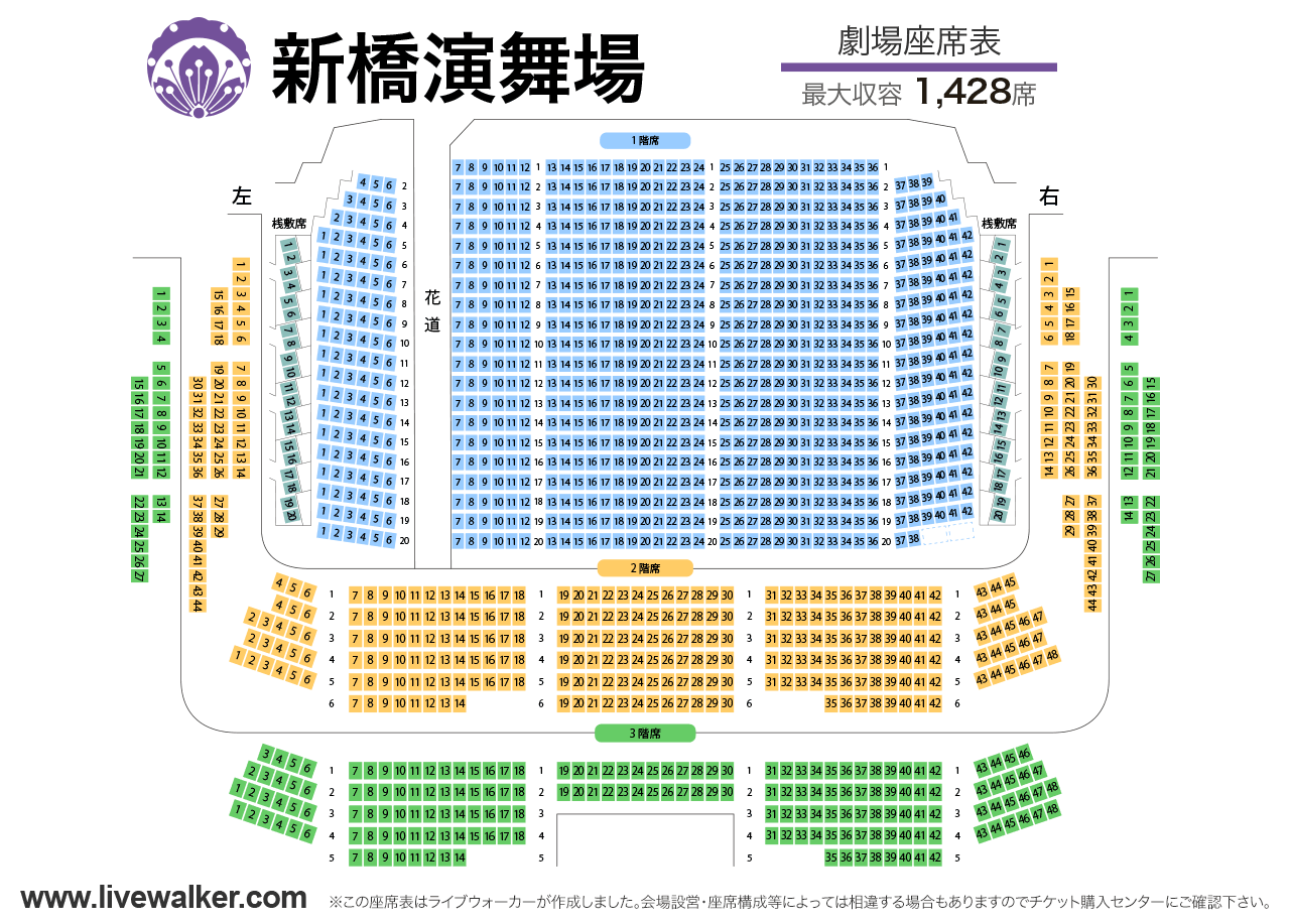 新橋演舞場劇場の座席表