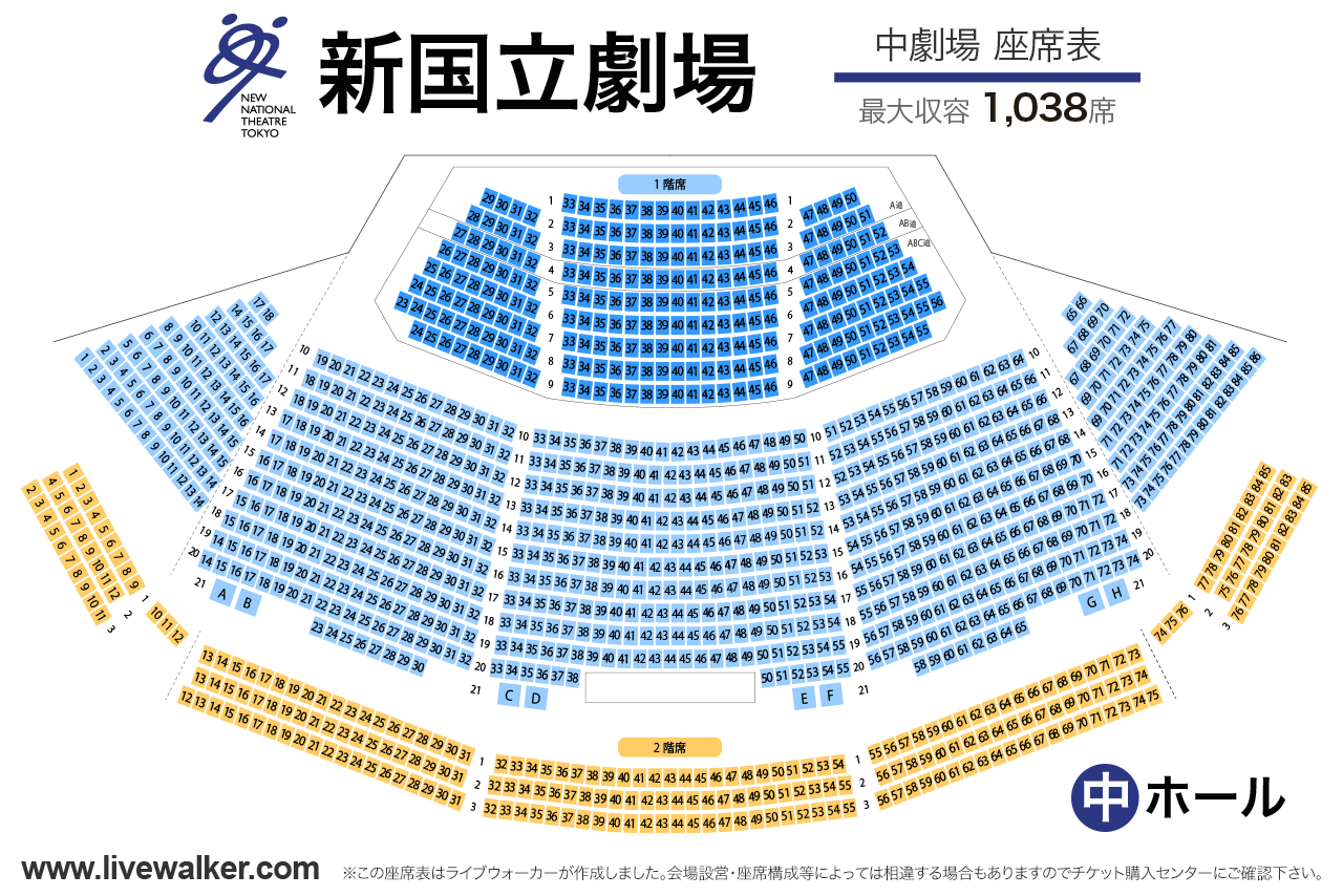 新国立劇場中劇場の座席表