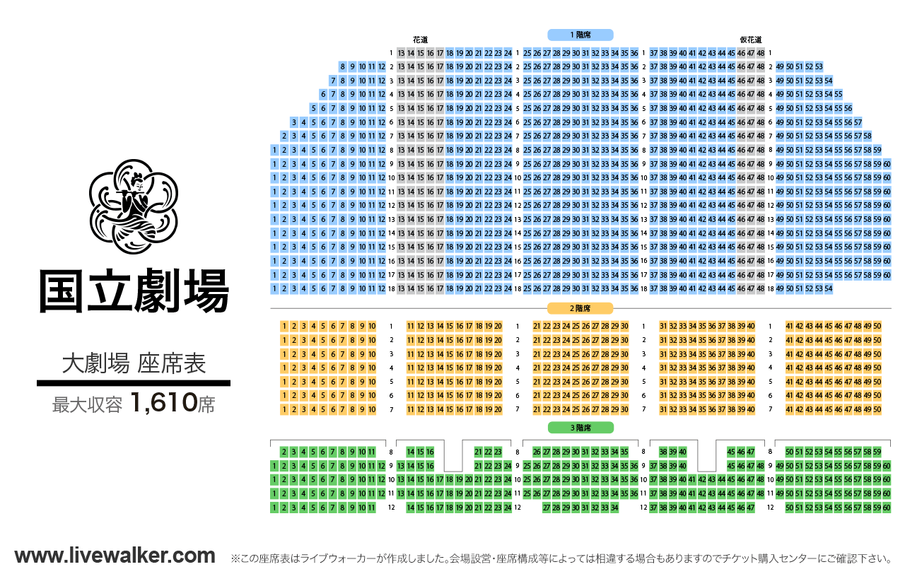 国立劇場大劇場の座席表