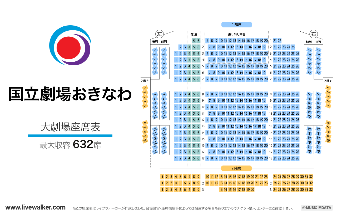 国立劇場おきなわ大劇場の座席表