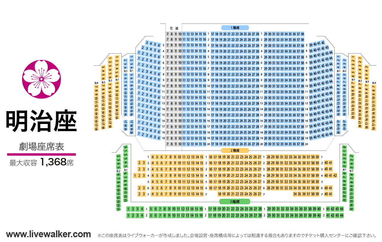 明治座劇場の座席表