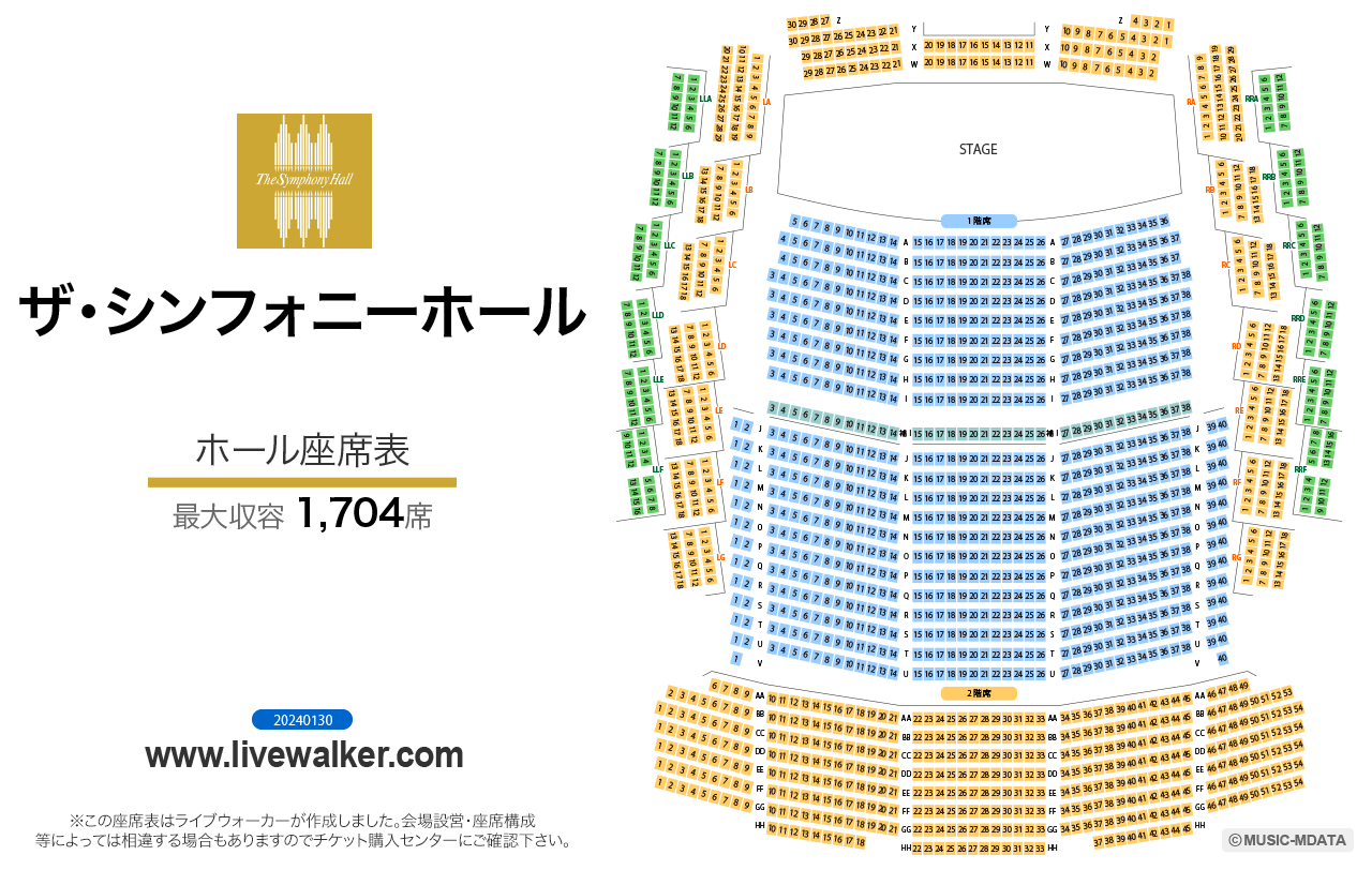 ザ・シンフォニーホールザ・シンフォニーホールの座席表