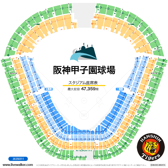 阪神甲子園球場 (兵庫県 西宮市) - LiveWalker.com