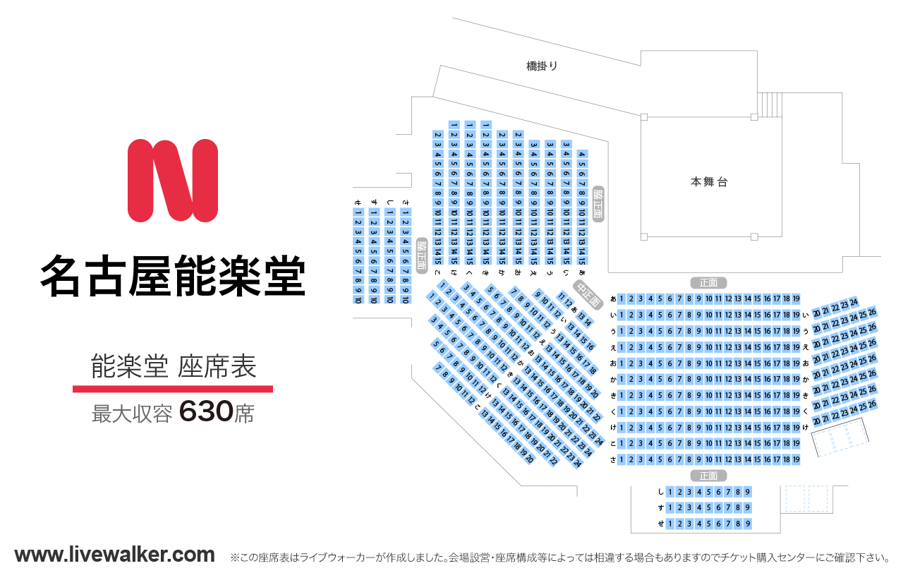 名古屋能楽堂能楽堂の座席表