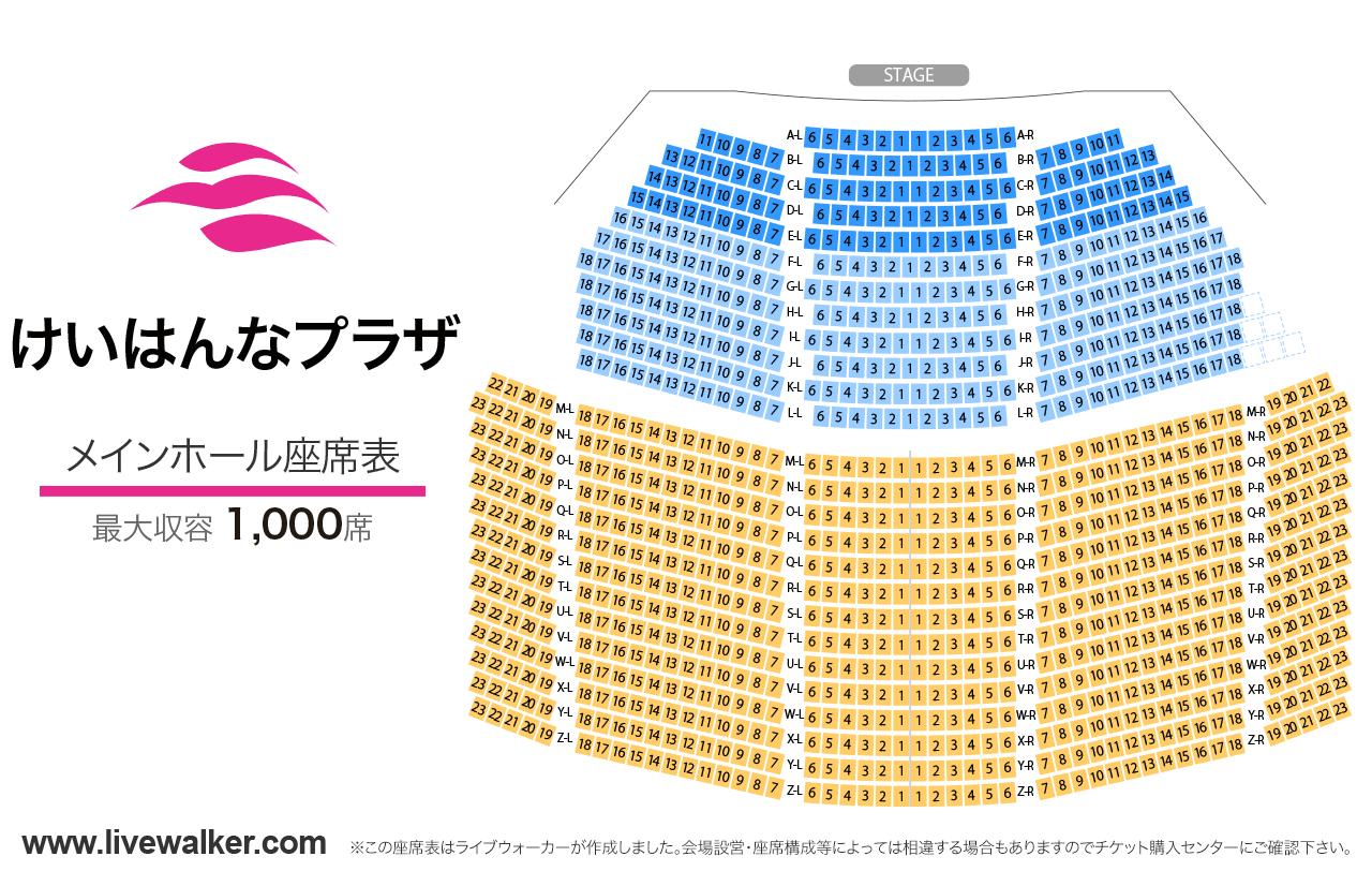 けいはんなプラザメインホールの座席表