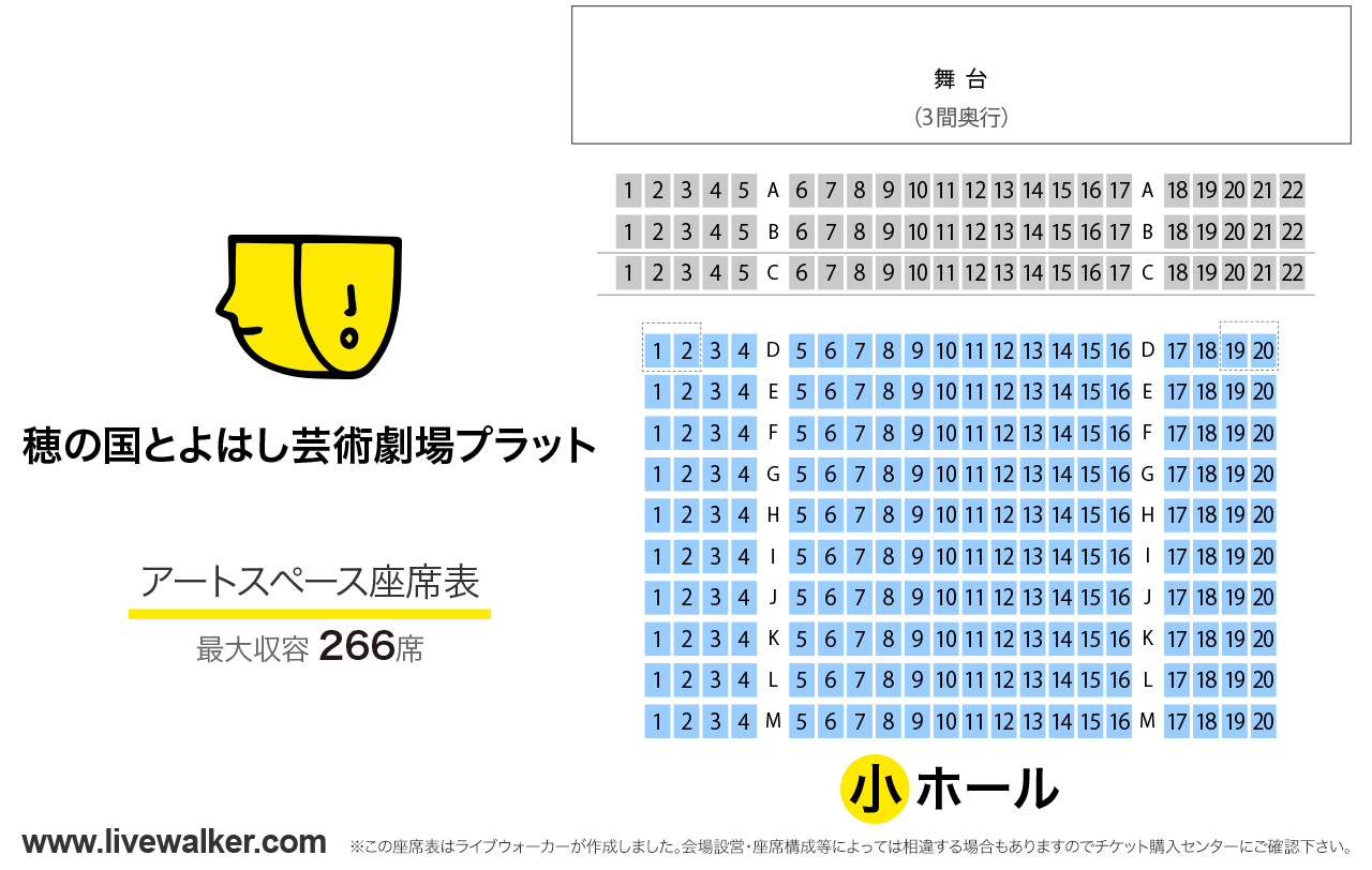 穂の国とよはし芸術劇場プラットアートスペースの座席表