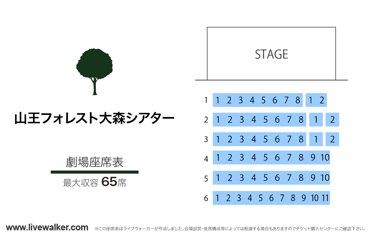 山王フォレスト 大森シアター劇場の座席表