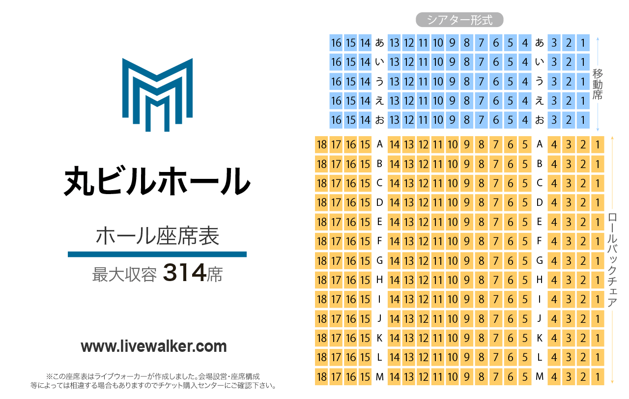 丸ビルホールホールの座席表