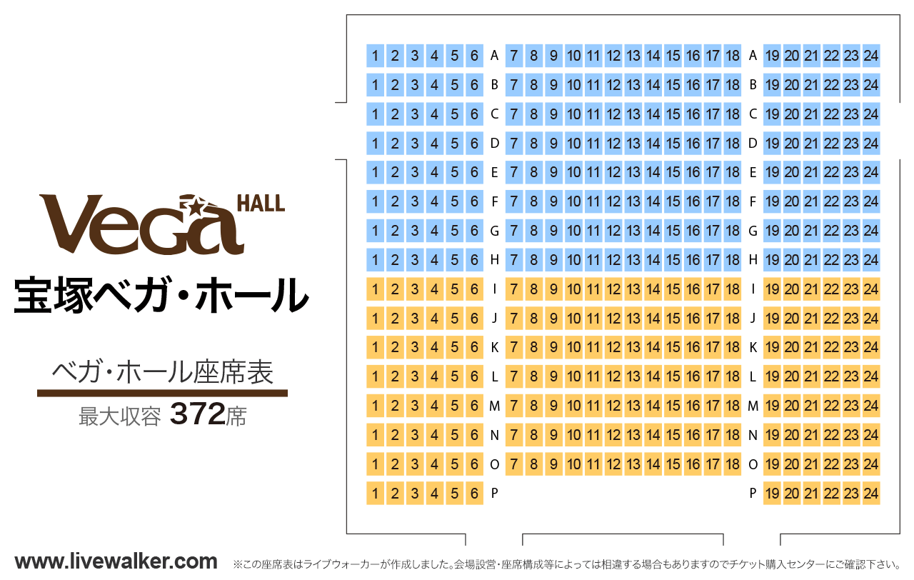 宝塚ベガ・ホールベガ・ホールの座席表