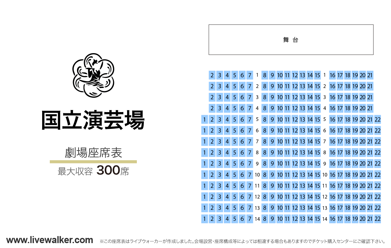 国立演芸場劇場の座席表