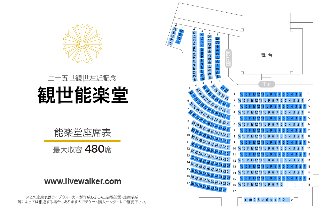 観世能楽堂能楽堂の座席表