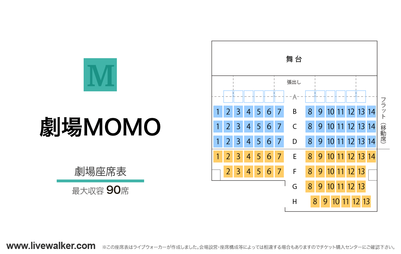 劇場MOMO劇場の座席表