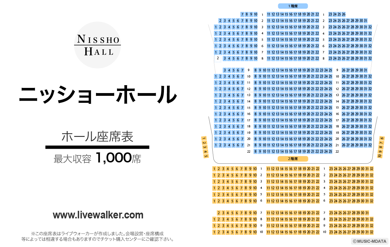 ニッショーホールホールの座席表