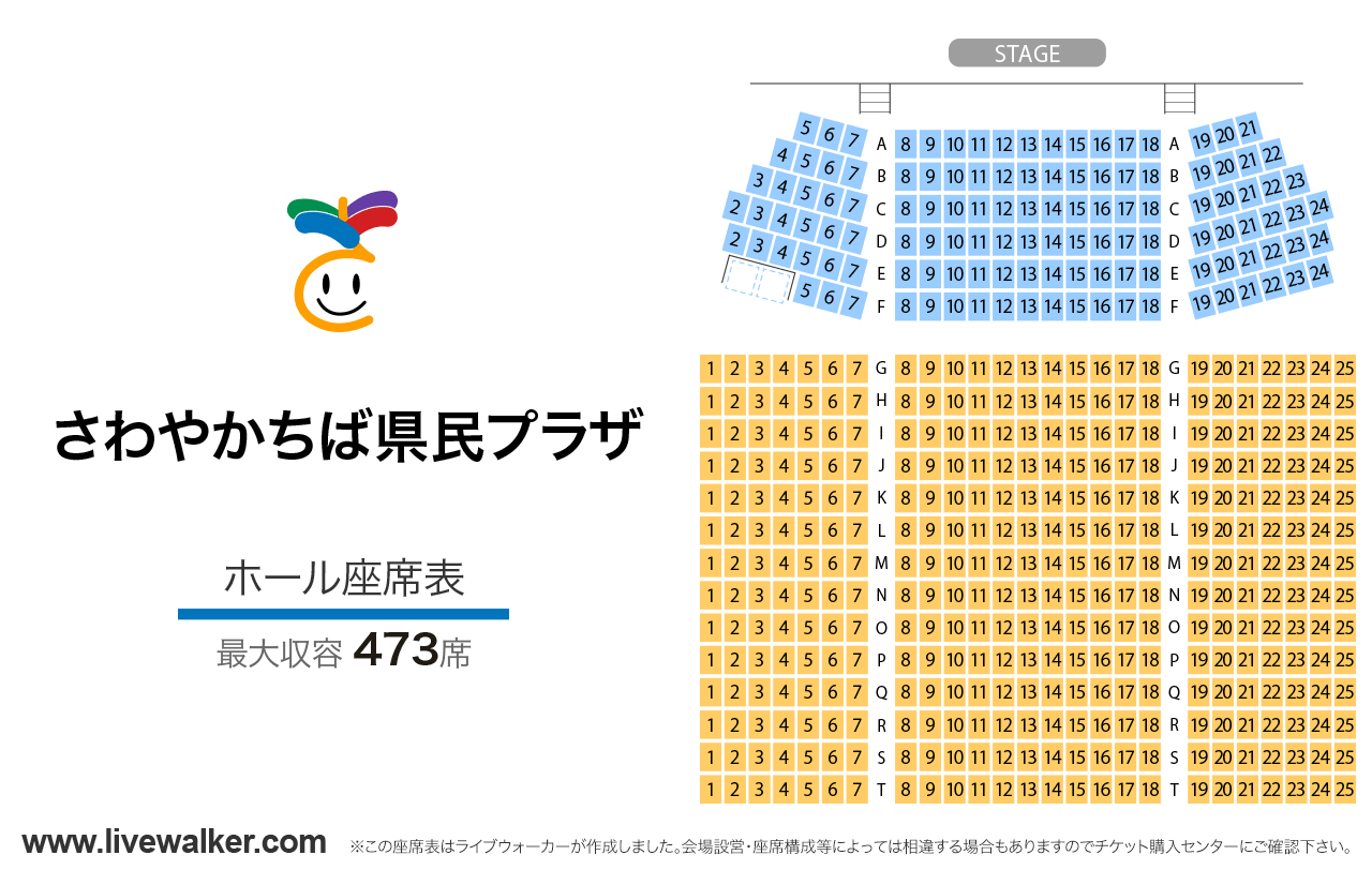 さわやかちば県民プラザホールの座席表