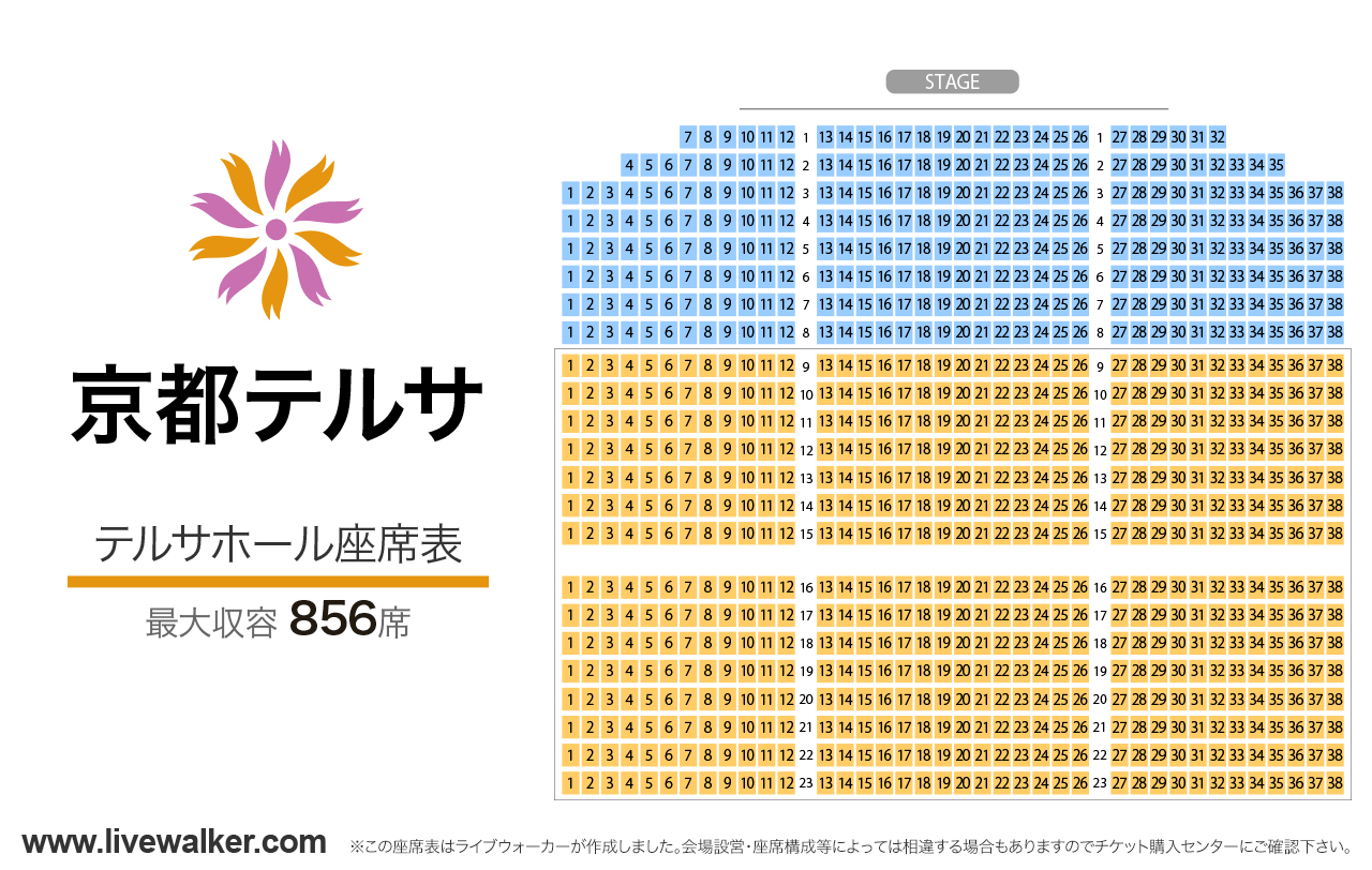 京都テルサホールテルサホールの座席表