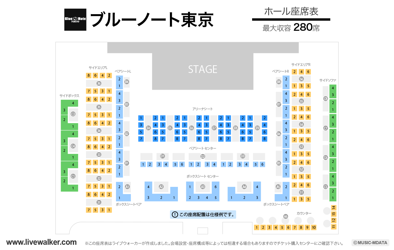 ブルーノート東京の座席表