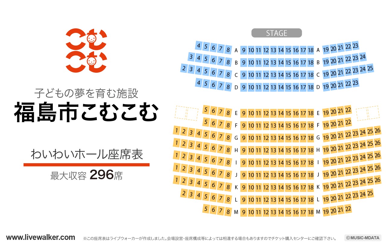 福島市子どもの夢を育む施設こむこむの座席表