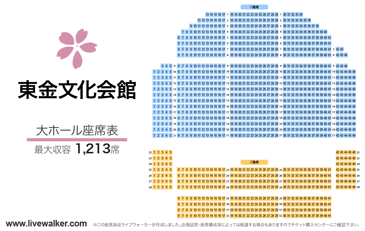 東金文化会館大ホールの座席表