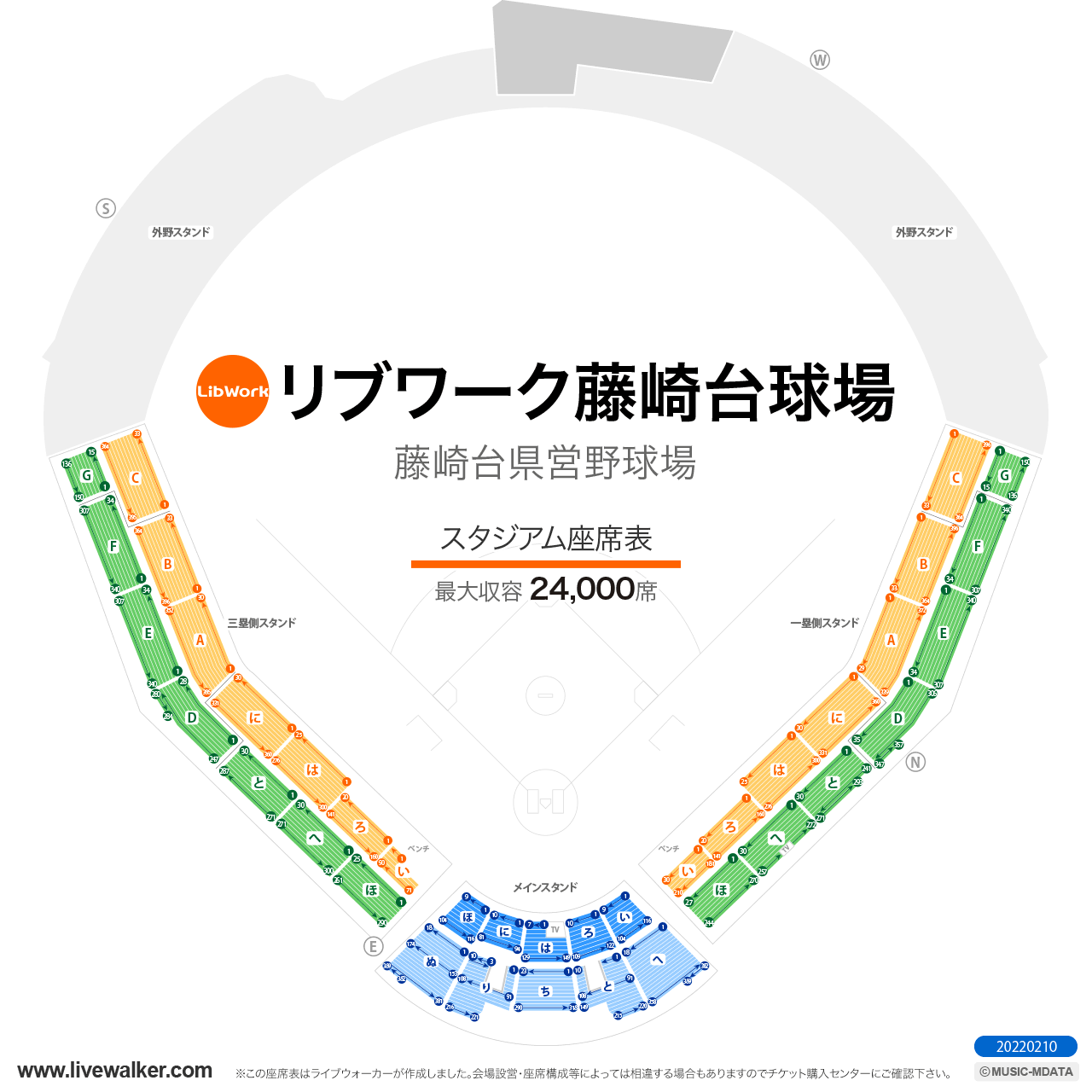 リブワーク藤崎台球場野球場の座席表