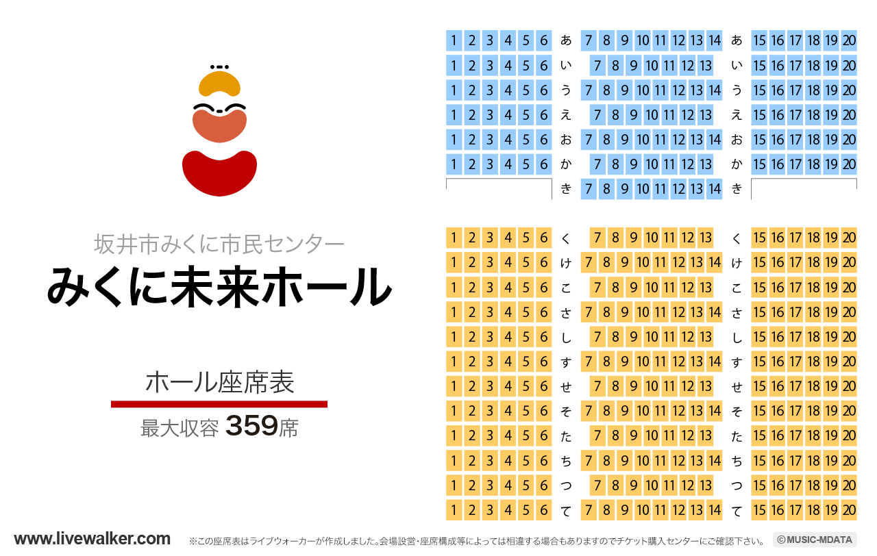 みくに未来ホールホールの座席表