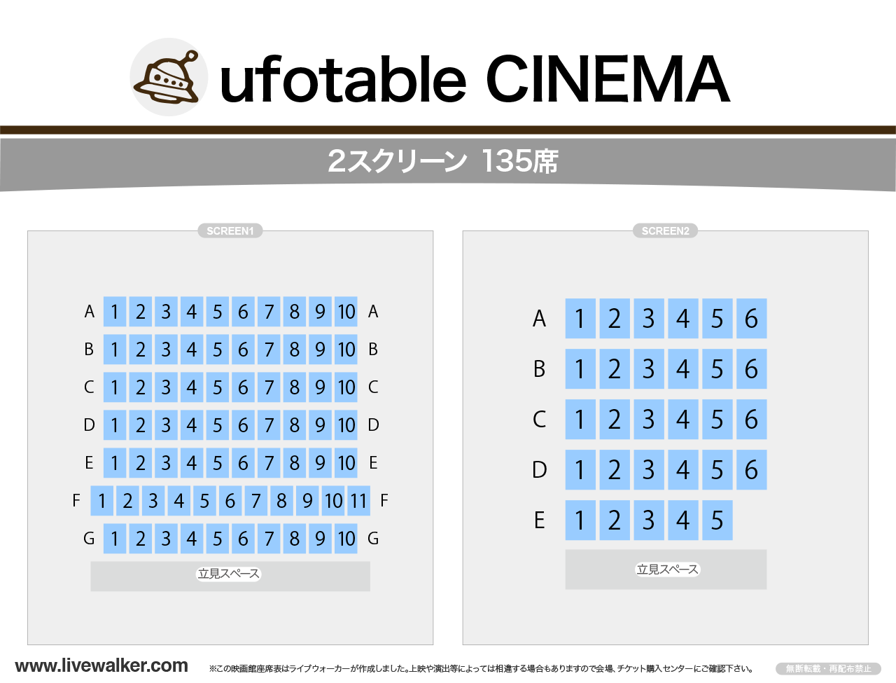 徳島ufotable CINEMAシアターの座席表