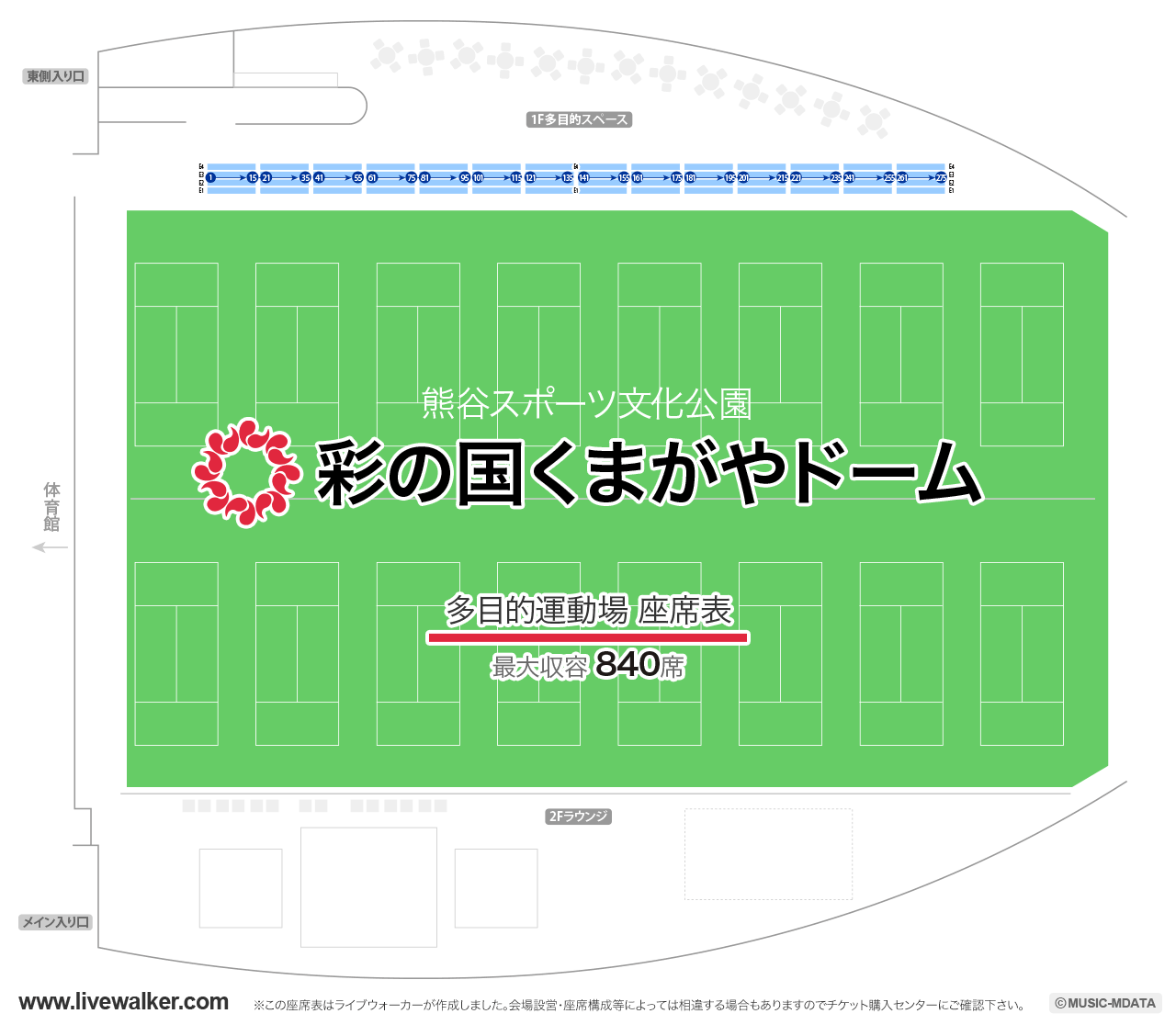 彩の国くまがやドーム多目的運動場の座席表