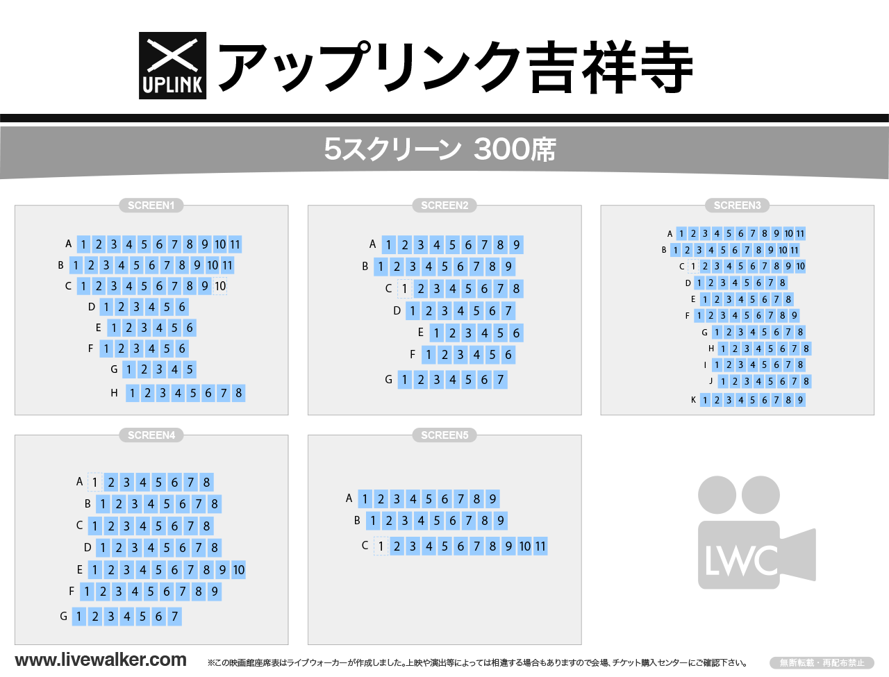 アップリンク吉祥寺スクリーンの座席表