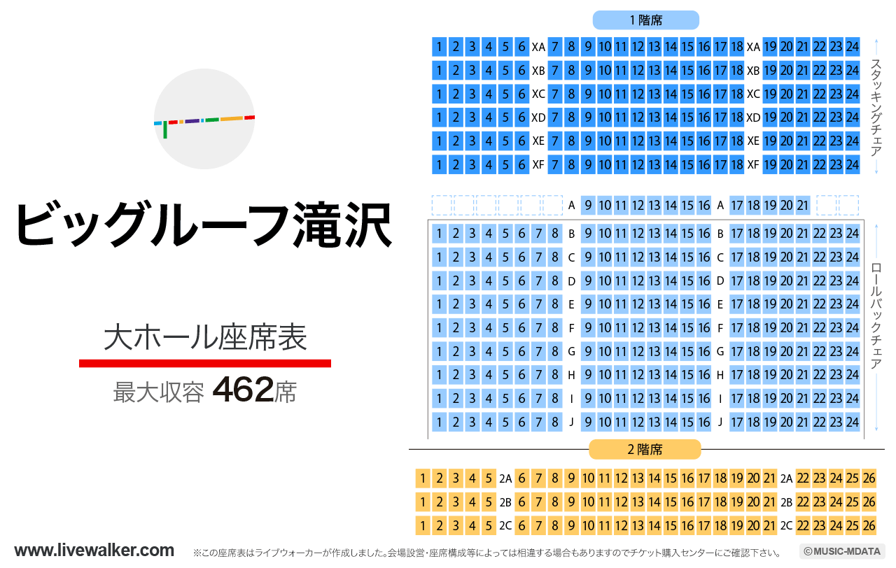 ビッグルーフ滝沢大ホールの座席表