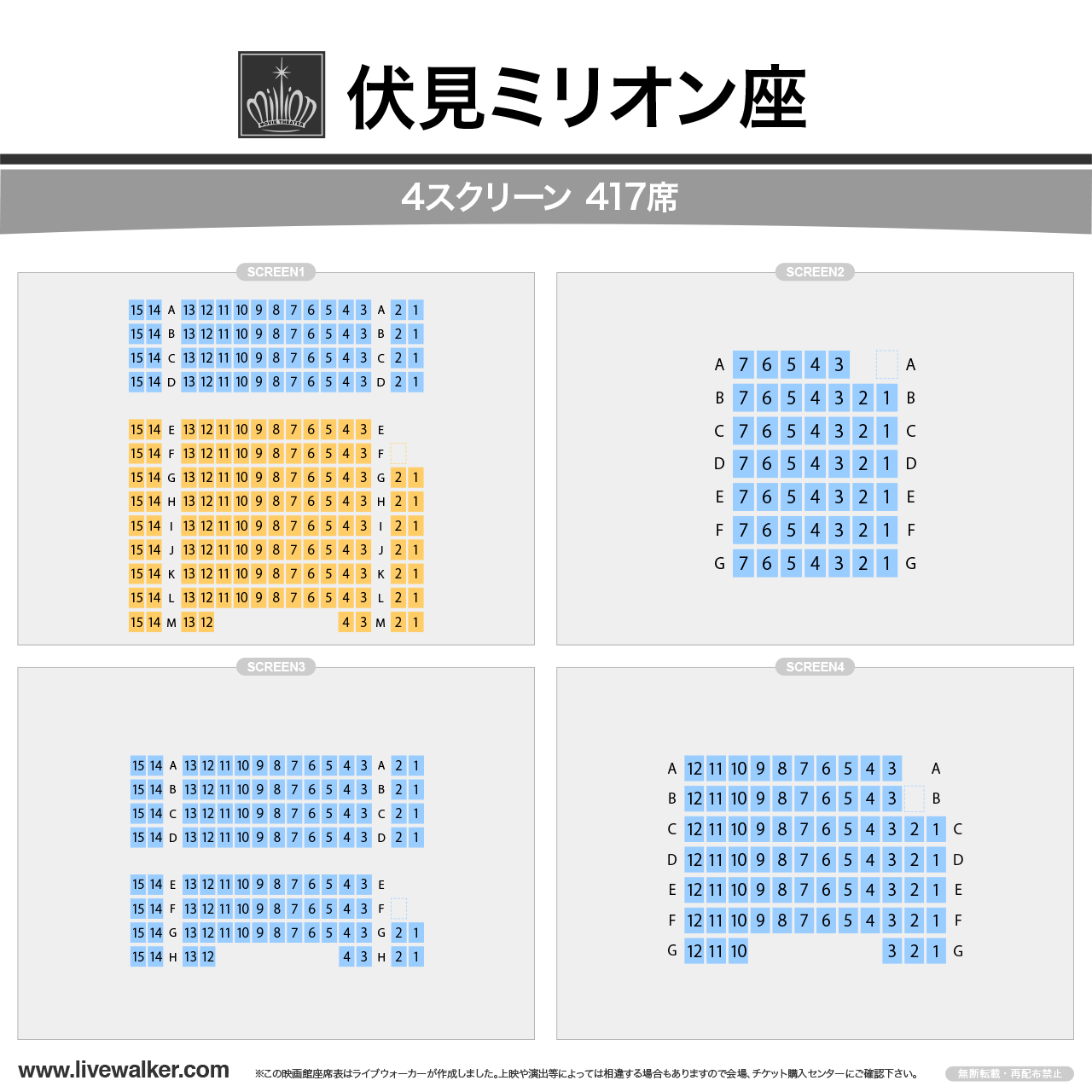 伏見ミリオン座ミリオンの座席表