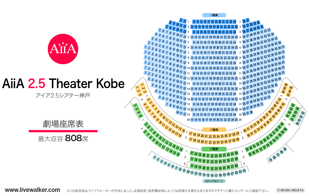 アイア2.5シアター神戸劇場の座席表