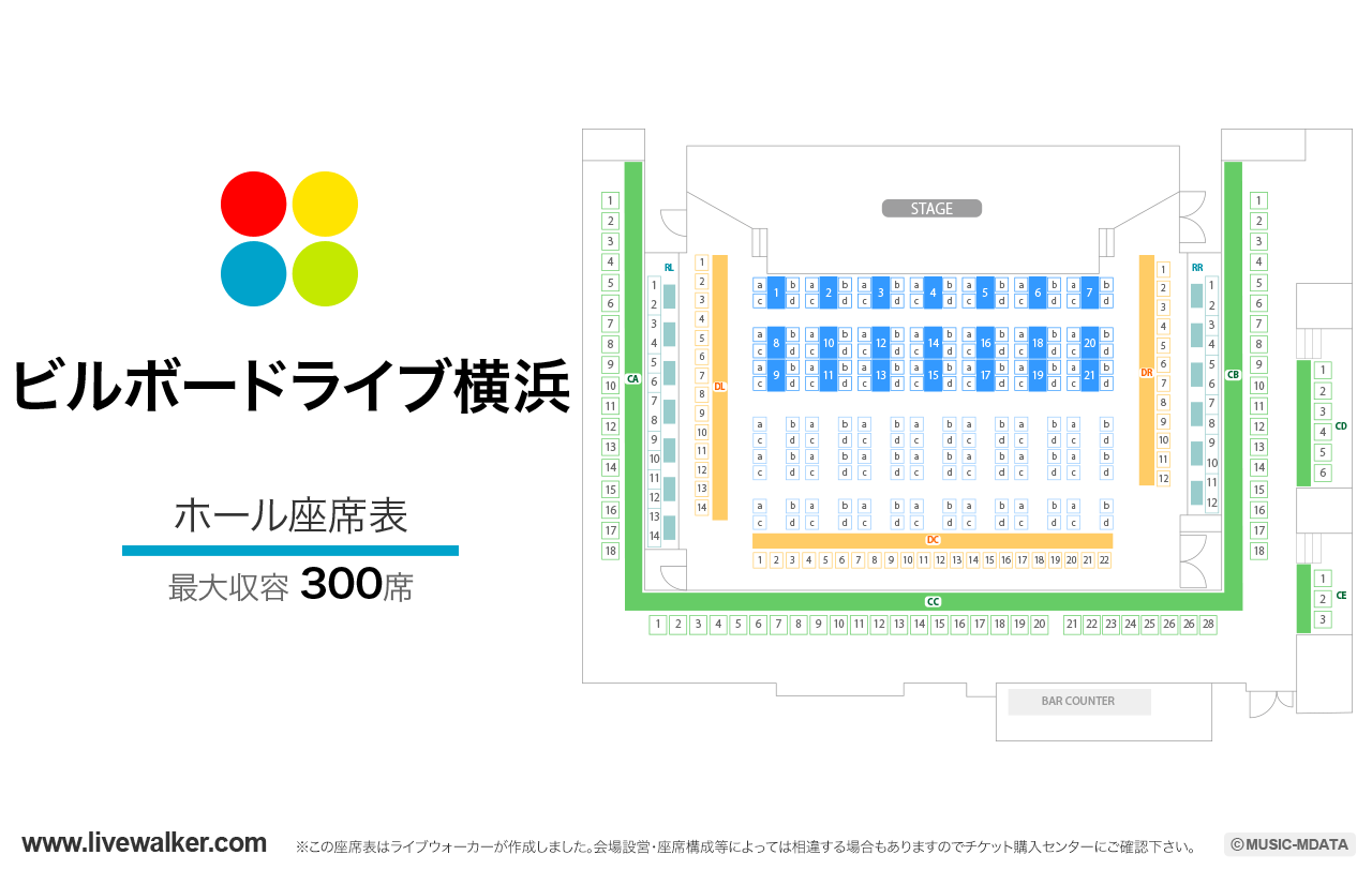 ビルボードライブ横浜の座席表