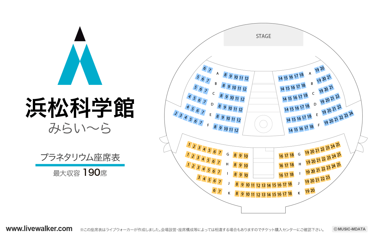 浜松科学館プラネタリウムの座席表
