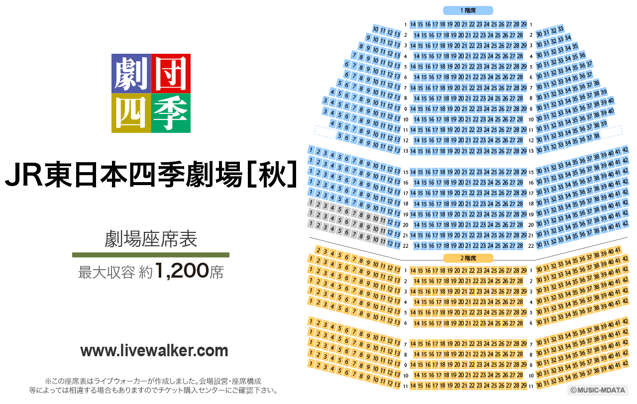 JR東日本四季劇場［秋］劇場の座席表