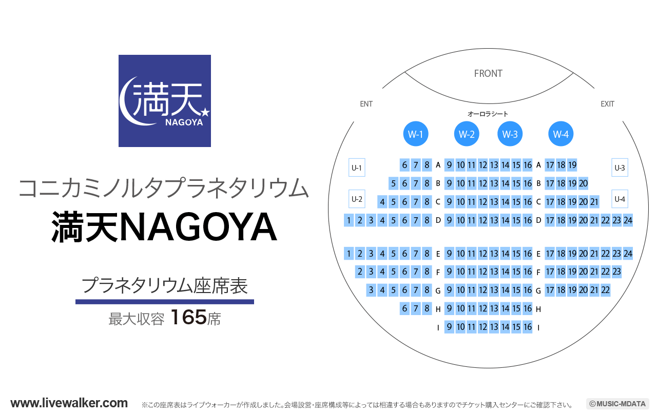 コニカミノルタプラネタリウム満天NAGOYAの座席表