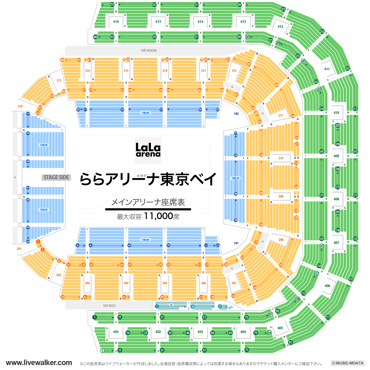 ららアリーナ東京ベイの座席表